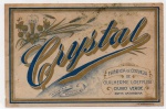 ANTIGO RÓTULO " C R Y S T A L " FÁBRICA DE CERVEJA DE GUILHERME LOEFFLER EM OURO VERDE - SANTA CATHARINA ( ATUAL CANOINHAS ) DIMENSÃO 13,5 x 8,8 cm