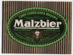 ANTIGO RÓTULO " CERVEJA MALZBIER " COMPANHIA CERVEJARIA BRAHMA DIMENSÃO 11,9 x 9,0 cm