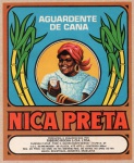 ANTIGO RÓTULO " AGUARDENTE DE CANA - NICA PRETA " PRODUZIDA E ENGARRAFADA POR " RIBEIRO ROCHA & CIA. LTDA " FAZENDA ITAPUÃ ( FONE 5 ) BAIRRO MONTE SERRAT - ITUPEVA - SÃO PAULO DIMENSÃO 13,8 x 11,4 cm