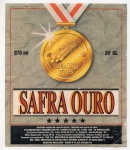 ANTIGO RÓTULO " CACHAÇA - SAFRA OURO " IRMÃOS PARIS  EM RIO DAS PEDRAS - SÃO PAULO DIMENSÃO 11,9 x 13,9 cm