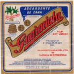 ANTIGO RÓTULO " AGUARDENTE DE CANA - GUARACIABA " FAZENDA INDEPENDÊNCIA  /  MINAS GERAIS  DIMENSÃO 13,4 x 13,4 cm