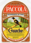 ANTIGO ROTULO " AGUARDENTE DE CANA - GUACHE "  DE LOURIVAL PACCOLA ... LENÇÓIS PAULISTA - SÃO PAULO DIMENSÃO 10,7 x 15,5 cm