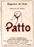ANTIGO ROTULO " BAGACEIRA DE UVAS - PRODUTO DA ADEGA PATTO " SÃO ROQUE - SÃO PAULO DIMENSÃO 9,8 x 13,3 cm