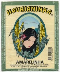 ANTIGO ROTULO " AGUARDENTE DE CANA - HAVAIANINHA - AMARELINHA "  SÃO JOSÉ DOS PINHAIS - PARANÁ  DIMENSÃO 11,1 x 13,5 cm