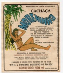 ANTIGO ROTULO " CACHAÇA MORENINHA "  PIRACEMA - MINAS GERAIS DIMENSÃO 10,3 x 12,3 cm