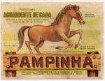 ANTIGO ROTULO " AGUARDENTE DE CANA - PAMPINHA "  PIRACICABA - SÃO PAULO DIMENSÃO 12,2 x 9,2 cm
