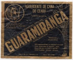 ANTIGO ROTULO " AGUARDENTE DE CANA DO CEARÁ - GUARAMIRANGA " DIMENSÃO 12,9 x 10,5 cm