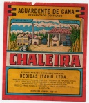 ANTIGO ROTULO " AGUARDENTE DE CANA - CHALEIRA " DIMENSÃO 10,7 x 12,4 cm