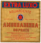ANTIGO ROTULO " AGUARDENTE EXTRA LUXO - AMBURANINHA DO PRATA " MUNICÍPIO DE SÃO DOMINGOS DO PRATA... FABRICADA E ENGARRAFADA POR RAIMUNDO NONATO DIAS FAZENDA DO BECO - MINAS GERAIS  DIMENSÃO 12,5 x 12,6 cm