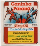 ANTIGO ROTULO " CANINHA PARANÁ " 600 ml  DIMENSÃO 10,4 x 11,9 cm