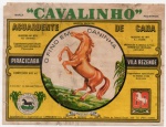 ANTIGO ROTULO " AGUARDENTE DE CANA - CAVALINHO  600 ml " DIMENSÃO 12,2 x 9,2 cm