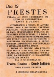 MEMORABÍLIA POLÍTICA - MAGNÍFICO PANFLETO DIA 19 - PRESTES EM APOIO A " LOTT E JANGO " ANOS 1958 - 1961  ( PR - BRASIL ) CURITIBA DIMENSÃO 11,3 x 15,7 cm