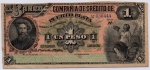 P-S103r  RARA CÉDULA DA REPÚBLICA DOMINICANA ( AMÉRICA CENTRAL ) 1 PESO CONSERVAÇÃO MBC ( 1881 - 1889 ) CÉDULA DIFÍCIL DE VER A VENDA NO BRASIL