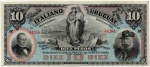 P-S212  MAGNÍFICA CÉDULA DO URUGUAI ( AMÉRICA DO SUL ) 10 PESOS ANO DE 1887 CÉDULA MUITO BEM CONSERVADA .... PEÇA AUTÊNTICA
