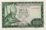 P-151a.3  ANTIGA CÉDULA DA ESPANHA ( EUROPA ) 1.000 PESETAS ANO DE 1965 MBC ESCASSA ESTIMATIVA R$ 450,00 A R$ 600,00