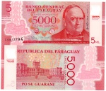 P-234c - CÉDULA DO PARAGUAI ( POLÍMERO - PLÁSTICO ) 5.000 GUARANIES ANO DE 2017 FE