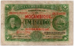 P-81a  ANTIGA CÉDULA DA PROVÍNCIA DE MOÇAMBIQUE  1 ESCUDO ANO DE 1941 MBC ESCASSA