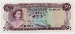 P-26a ANTIGA CÉDULA DE BAHAMAS ( AMÉRICA DO NORTE ) 50 CENTS ANO DE 1968 SOB