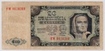 P-137a.5  ANTIGA CÉDULA DA POLÔNIA ( EUROPA ) 20 ZLOTYCH ANO DE 1948 MBC