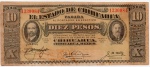 P-S534a  ANTIGA CÉDULA DO MÉXICO 10 PESOS ANO DE 1915 MBC