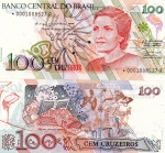 C#214a - ANTIGA CÉDULA DO BRASIL ( REPÚBLICA ) 100 CRUZEIROS DO ANO DE 1990 SOB/FE  REPOSIÇÃO ( * )