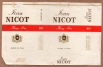 ANTIGA EMBALAGEM DOS " CIGARROS JEAN NICOT "  CIA. DE FUMOS SANTA CRUZ ... EMBALAGEM INTEIRA