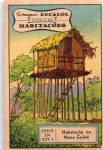 ANTIGA ESTAMPA DOS SABONETES EUCALOL " HISTÓRIA DAS HABITAÇÕES " SÉRIE 291  ESTAMPA 1  - HABITAÇÃO NA NOVA GUINÉ