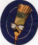 MEMORABILIA POLÍTICA - SÍMBOLO DA CAMPANHA DE " JÂNIO QUADROS *** VASSOURA " ITEM EM PAPEL COM DIMENSÃO 12,9 x 15,2 cm UNIFACE , PEÇA ANTIGA DE ÉPOCA