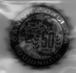ANTIGA TAMPINHA CANINHA ONCINHA - OURINHOS ( 50 ANOS ) NOTA.: AO SCANEAR A COR FICOU ( ESCURA - PRETO ) A COR NO TOM ESCURO É " A Z U L " ANOS 60