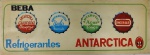 RARA PLACA " REFRIGERANTES ANTARCTICA " CONTENDO 4 MODELOS DE BEBIDAS PEÇA EM PLÁSTICO COM DIMENSÃO 99,5 x 36,0 cm