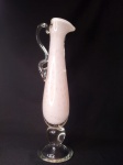 LINDA JARRA EM CRISTAL MURANO NA COR ROSADA  ... MEDE 39 cm  ALTURA PEÇA DECORATIVA