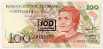 C#211a ANTIGA CÉDULA DO BRASIL ( REPÚBLICA ) 100 CRUZEIROS CARIMBO - ASTERISTO ( * ) ANO DE 1980 ( F E )  SÉRIE 3  ANVERSO: CECILIA MEIRELES E REVERSO:  UNIVERSO DA CRIANÇA ( GRAVURA )