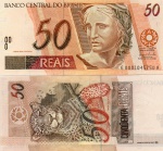 C#323 CÉDULA DO BRASIL ( REPÚBLICA ) 50 REAIS ANO DE 2009 ( FE ) PRIMEIRA SÉRIE CHANCELAS DE GUIDO MANTEGA E HENRIQUE DE CAMPOS MEIRELLES ( EA ) ANVERSO: EFÍGIE DA REPÚBLICA E REVERSO: ONÇA PINTADA
