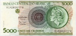 C#222  ANTIGA CÉDULA DO BRASIL ( REPÚBLICA ) 5.000 MIL CRUZEIROS DE 1990 ( FE ) ANVERSO: EFÍGIE SIMBÓLICA DA REPÚBLICA E REVERSO: ARMAS DA REPÚBLICA NOTA.: CÉDULA PROVISÓRIA