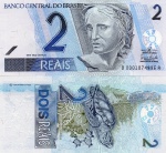C#258 - CÉDULA DO BRASIL ( REPÚBLICA ) 2 REAIS ANO DE 2008 ( FE - PRIMEIRA SÉRIE  B00001 ) ANVERSO: EFÍGIE DA REPÚBLICA E REVERSO: TARTARUGA MARINHA  CHANCELAS DE GUIDO MANTEGA E HENRIQUE DE CAMPOS MEIRELLES