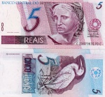 C#278  CÉDULA DO BRASIL ( REPÚBLICA ) 5 REAIS ANO DE 2009 ( FE )  ANVERSO:  EFÍGIE DA REPÚBLICA E REVERSO:  GARÇA  CHANCELAS DE GUIDO MANTEGA /  HENRIQUE DE CAMPOS MEIRELLES