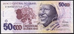 C#240  ANTIGA E ESCASSA CÉDULA DO BRASIL ( REPÚBLICA )  50.000 MIL CRUZEIROS REAIS ANO DE 1994 ( MBC )  ANVERSO:  EFÍGIE DA BAIANA   E  REVERSO:  PAINEL BAIANA DO ACARAJÉ CÉDULA AUTÊNTICA COM CHANCELAS DE FERNANDO H. CARDOSO E PEDRO S. MALAN