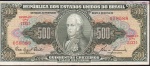 C#103  ANTIGA CÉDULA DO BRASIL ( REPÚBLICA ) 500 CRUZEIROS ANO DE 1960 (MBC)  2a. ESTAMPA  ANVERSO:  DOM JOÃO VI E REVERSO ABERTURA DOS PORTOS