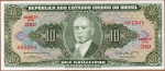 C#082 ANTIGA CÉDULA DO BRASIL ( REPÚBLICA ) 10 CRUZEIROS ANO DE 1962 MBC/SOB  ANVERSO: GETÚLIO DORNELLES VARGAS ( PRESIDENTE DA REPÚBLICA 1930-1945 /  1951-1954 ) E REVERSO: UNIDADE NACIONAL  ( 2a. ESTAMPA )