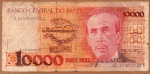 C#196 ANTIGA CÉDULA DO BRASIL ( REPÚBLICA ) 10.000 MIL CRUZADOS ANO DE 1988 ANVERSO TEMOS CARLOS CHAGAS E REVERSO: O NOTÁVEL MÉDICO TRABALHANDO EM LABORATÓRIO