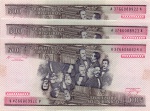C#161 - LOTE CONTENDO 3 CÉDULAS ANTIGAS DO BRASIL ( REPÚBLICA ) 500 CRUZEIROS ANO DE 1985 MBC ( SERIADAS ) ANVERSO: MANUEL DEODORO DA FONSECA ( PRESIDENTE DA REPÚBLICA 1889 - 1891 ) REVERSO: PROCLAMAÇÃO DA REPÚBLICA