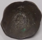 ANTIGA MOEDA BIZANTINA ( A CLASSIFICAR )  PEÇA COM 27,0 mm CÔNCAVA E COM 2,8 g