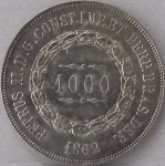 P#610  ANTIGA MOEDA DE PRATA DO BRASIL ( IMPÉRIO ) 1.000 RÉIS ANO DE 1862 PEÇA MUITO BEM CONSERVADA  PRATA 917 PEÇA COM 30,0 mm