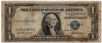 P-416F ( CERTIFICADO PRATA ) ANTIGA CÉDULA DOS ESTADOS UNIDOS ( U.S.A ) 1 DÓLAR ANO DE 1935 - F  SELO AZUL  ESCASSA