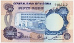 P-14f  ANTIGA CÉDULA DA NIGÉRIA ( ÁFRICA ) 50 KOBO ANO DE 1978 FE
