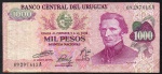 P-52a.2  /  ANTIGA CÉDULA DO URUGUAI 1.000 PESOS ANO DE 1974 MBC
