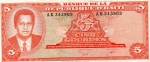 WOR:  P-241a  ANTIGA CÉDULA DO HAITI  5 GOURDES ANO DE 1985 MBC