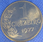 V#322  ANTIGA MOEDA DO BRASIL ( REPÚBLICA ) 1 CRUZEIRO ANO DE 1977 FC  ESCASSA FORAM CUNHADAS SOMENTE 98 MIL PEÇAS