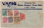 ANTIGO ENVELOPE ( V A R I G ) PRIMEIRO VÔO PORTO ALEGRE - CRUZ ALTA E VICE-VERSA DATADO DE 20 OUTUBRO DE 1932