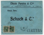 FILATELIA - ANTIGO ENVELOPE POSTAL " ELYSIO PEREIRA & CIA  - SCHACK & CIA " CURITYBA PEÇA DATA DE 1911